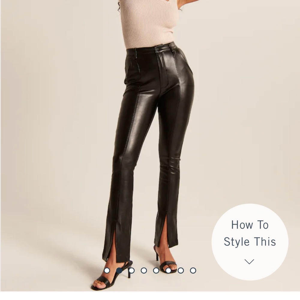 Curve Love Vegan Leather Split-Hem Pants